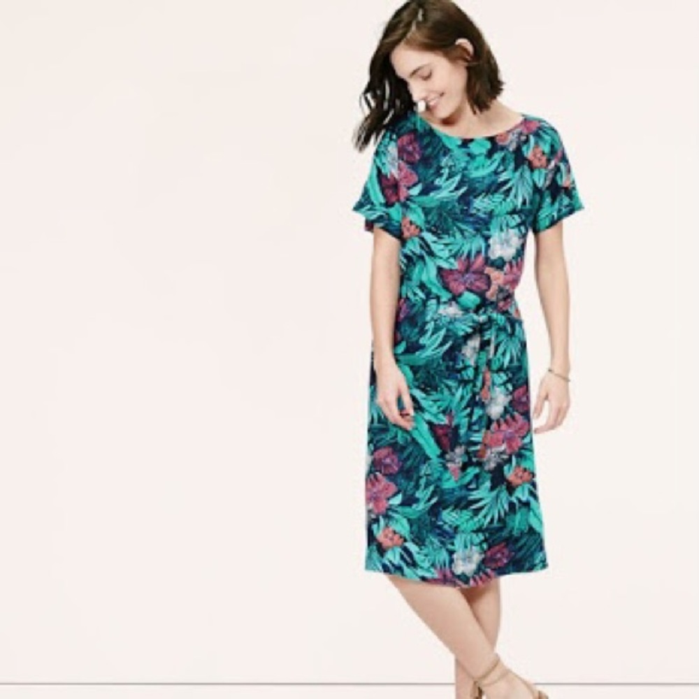 LOFT Tropical midi dress